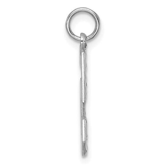 14k White Gold, Varsity Collection, Large D/C Pendant, Number 5 - Picture 2 of 5